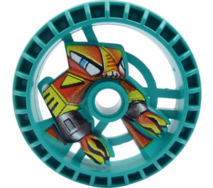 LEGO Dark Turquoise Technic Disk 5 x 5 with Flame (32358)