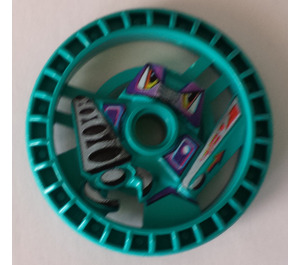 LEGO Dark Turquoise Technic Disk 5 x 5 with Grab RoboRider Talisman (32363)
