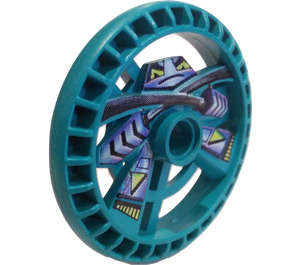 LEGO Donker Turquoise Technic Disk 5 x 5 met Ninja (32349)