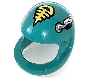 LEGO Dark Turquoise Technic Figure Crash Helmet with Yellow and Pipe (2715)