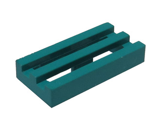 LEGO Donker Turquoise Tegel 1 x 2 Rooster (met Groef aan onderzijde) (2412 / 30244)