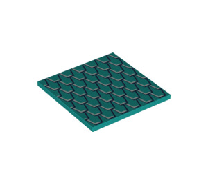 LEGO Dark Turquoise Tile 6 x 6 with Scales with Bottom Tubes (10202 / 65517)