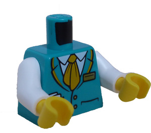 LEGO Ciemny Turkus Pociąg Controller Minifigurka Tułów (973 / 76382)