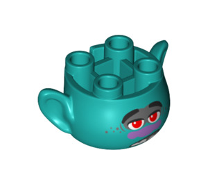 LEGO Turquoise foncé Troll Diriger avec Branch Affronter avec Les yeux rouges (66292)