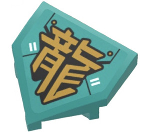 LEGO Dark Turquoise Wedge 2 x 2 x 0.7 with Point (45°) with Chinese Characters Sticker (66956)