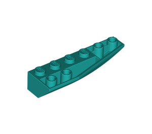 LEGO Turquoise foncé Coin 2 x 6 Double Inversé Droite (41764)
