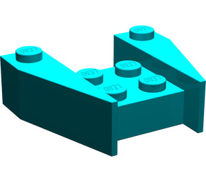 LEGO Dark Turquoise Wedge 3 x 4 without Stud Notches (2399)