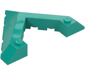 LEGO Dark Turquoise Wedge 6 x 8 (45°) with Pointed Cutout (22390)