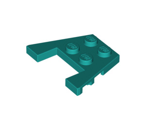 LEGO Turquoise foncé Coin assiette 3 x 4 avec des encoches pour tenons (28842 / 48183)
