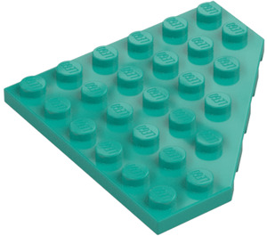 LEGO Dark Turquoise Wedge Plate 6 x 6 Corner (6106)