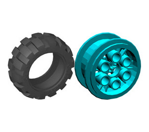 LEGO Dark Turquoise Wheel 20 x 30 Balloon Medium with Tire 49.6 x 20 (Balloon 20 x 30)