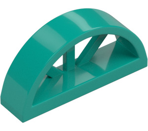 LEGO Dark Turquoise Window 1 x 4 x 1.3 Curved with Bars (20309)