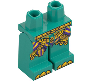 LEGO Dunkles Türkis Gelb Tusk Elephant Minifigur Hüften und Beine (73200 / 101316)