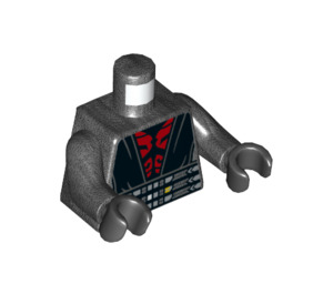 LEGO Darth Maul med Printed Ben med Sølv Rustning Minifigur Overkropp (973 / 76382)