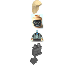 LEGO Death Eater mit Schwarz Maske Minifigur mit dunkelsteingrauem Dementor Umhang