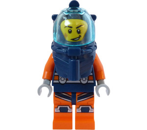 LEGO Deep Sea Diver med Hjelm - Mann Minifigur