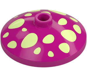 LEGO Dish 3 x 3 med Gul Mushroom Splotches (35268 / 107520)