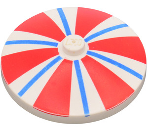 LEGO Dish 4 x 4 with Red and Blue Stripes (Solid Stud) (3960 / 80193)