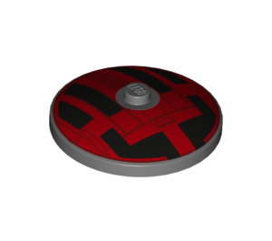 LEGO Dish 4 x 4 with Star Wars Hatch Black and Red Pattern (Solid Stud) (3960 / 50098)