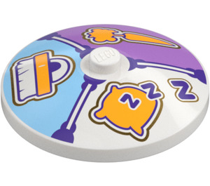 LEGO Dish 4 x 4 con "z z z" e Pillow (Perno Solido) (3960 / 103291)