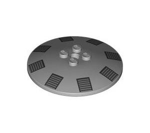 LEGO Dish 6 x 6 with Gray vents (Solid Studs) (21599 / 101647)
