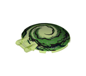 LEGO Dish 6 x 6 with Handle with Green swirl (18675 / 33884)