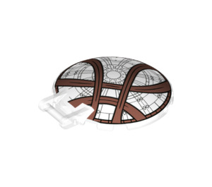 LEGO Dish 6 x 6 with Handle with Skylight with Copper Swirls (18675 / 80918)