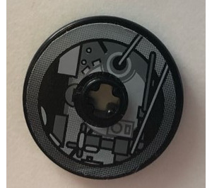 LEGO Disk 3 x 3 with Machinery Sticker (2723)