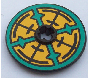 LEGO Disk 3 x 3 with Yellow Pattern Sticker (2723)