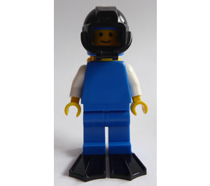 LEGO Diver met Blauw Helm, Zwart Frogman Vizier, Geel Airtank en Zwart Flippers minifiguur