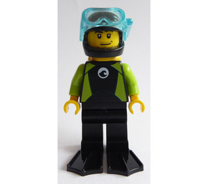 LEGO Diver z Limonka Wetsuit Minifigurka