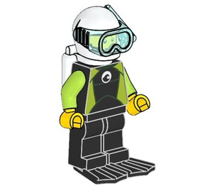 LEGO Diver z Biały Kask Minifigurka