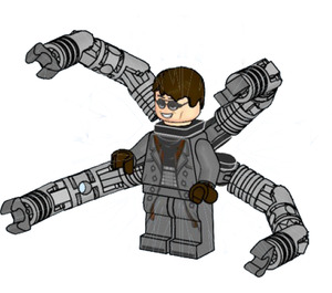 LEGO Doc Ock с Сив Облекло и Механични Обятия Минифигурка