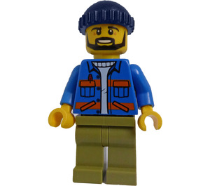 LEGO Dock Worker jossa Musta Parta Minihahmo