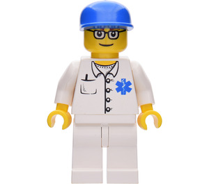 LEGO Doktor med Solbriller og Blå Caps Minifigur