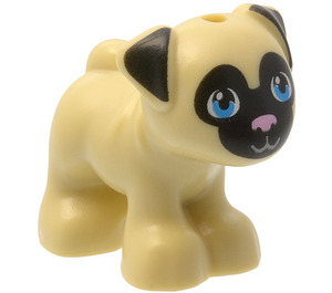 LEGO Hund - Pug med Sort Ører og Muzzle og Bright Lyserød Næse (24564)