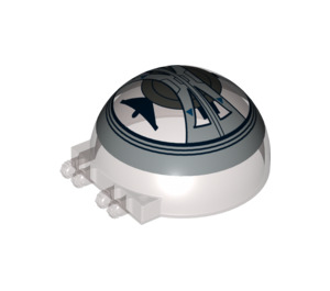 LEGO Dome 6 x 6 x 3 con Bisagra Puntas con Gris 75044 Cabina de mando (17165 / 50747)