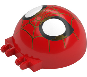 LEGO Dome 6 x 6 x 3 with Hinge Stubs with Spiderman Face (50747 / 106854)