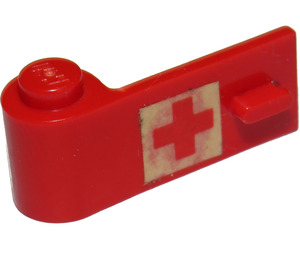 LEGO Porte 1 x 3 x 1 La gauche avec rouge Traverser Autocollant (3822)
