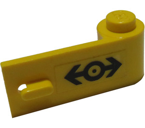 LEGO Tür 1 x 3 x 1 Recht mit Zug Logo Schwarz Aufkleber (3821)