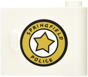 LEGO Deur 1 x 3 x 2 Rechts met ‘SPRINGFIELD Politie’ Sticker met holle scharnier (92263)