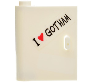 LEGO Deur 1 x 3 x 3 Links met I 'Hart' Gotham Sticker met holle scharnier (60658)