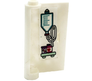 LEGO Door 1 x 3 x 4 Right with Intravenous Drip, Bottles, Shelf Sticker with Hollow Hinge (58380)