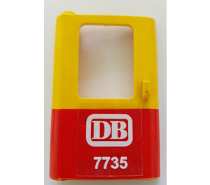 LEGO Deur 1 x 4 x 5 Trein Links met Rood Onderkant Halve en DB 7735 Sticker (4181)