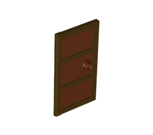 LEGO Door 1 x 4 x 6 with 3 Panes and Reddish Brown Glass and Stud Handle (60797)