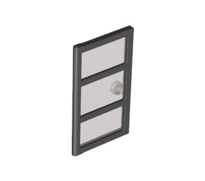 LEGO Door 1 x 4 x 6 with 3 Panes and Transparent Black Glass and Stud Handle (35166 / 60797)