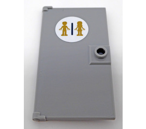 LEGO Door 1 x 4 x 6 with Stud Handle with Gold Silhouette Man and woman on a White Circle Sticker (35290)