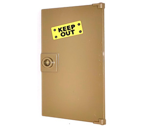 LEGO Door 1 x 4 x 6 with Stud Handle with ‘KEEP OUT’ / ‘Oleksii Storozhuk’ Sticker (35290)