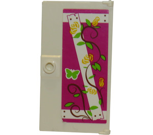 LEGO Door 1 x 4 x 6 with Stud Handle with Nailed Wooden Boards and Rose Vines Sticker (35290)
