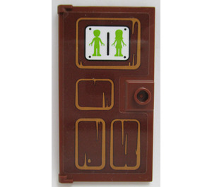 LEGO Door 1 x 4 x 6 with Stud Handle with Unisex Restroom Door Sticker (35290)